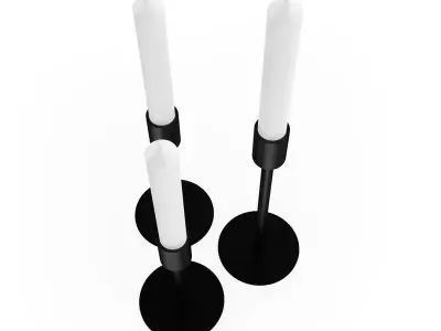 Black Candlesticks 3D model