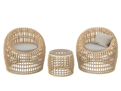Rattan Furniture 3D model
