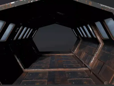 SciFi Corridor Low-poly 3D model order