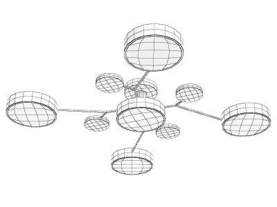 Macaron Molecular LED Ceiling Fixture Metal Living Room 3D model