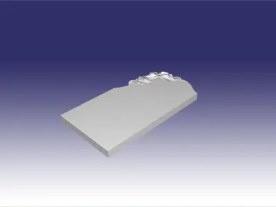 tombstone with two roses 33 3D model