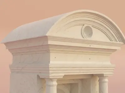 Antique roman altar with carrara marble material S Low-poly 3D model