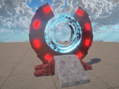 Sci-Fi Portal Low-poly 3D model purchase