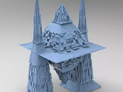 Egypt colossal lava Sci fi Maze pyramid Structure  Low-poly 3D model
