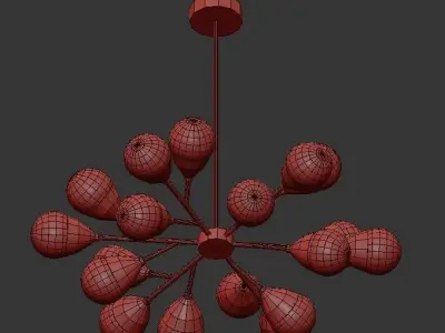 Holden Milk Glass Chandelier 3D model