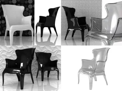 Polycarbonate armchair 3D model