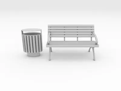 Bench Park 32 3D model