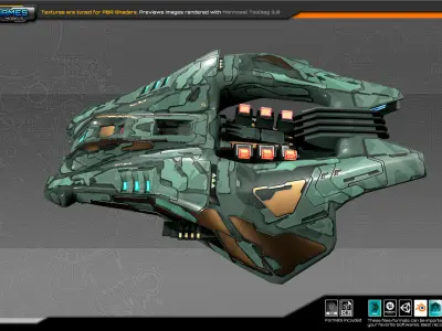 SF Fighter CR2 Low-poly 3D model