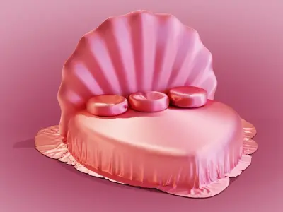 3D Model of Barbie Luxury Bed  3D model