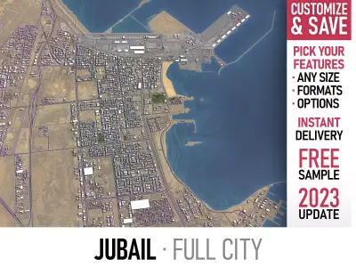 Jubail - 3D City Model Low-poly 3D model