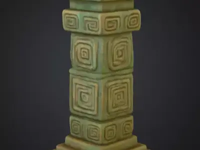 Ancient Stone Pillar Low-poly 3D model