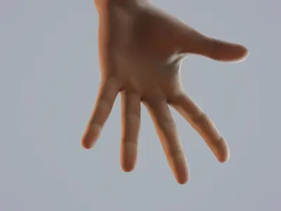 FPS dark skin hand 3D model