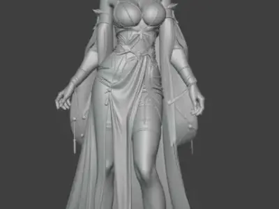 Elegant Fantasy Sorceress Free 3D print model