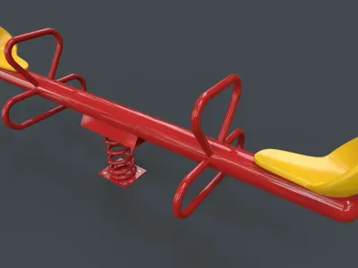 PBR Modular Outdoor See Saw Playground A Low-poly 3D model