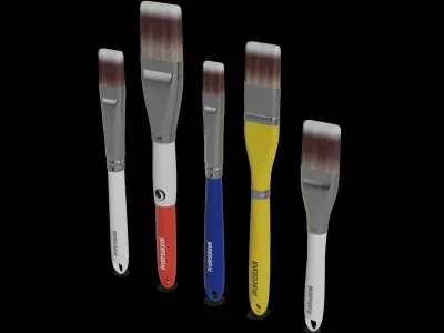 DIY essentials Paintbrush Set Low-poly 3D model
