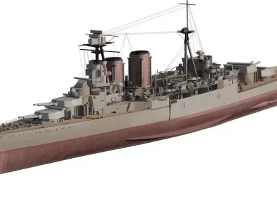 WW2 BRITAIN ROYAL NAVY CRUISER 3D model