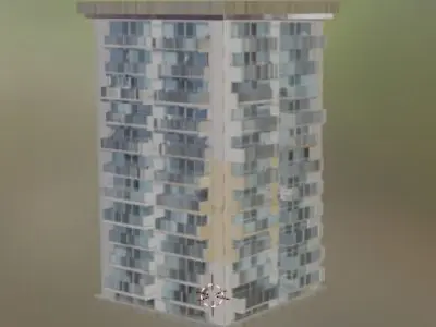 Building for City Town or Street Free low-poly 3D model