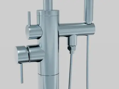 Freestanding Bathtub and Faucet 3D model