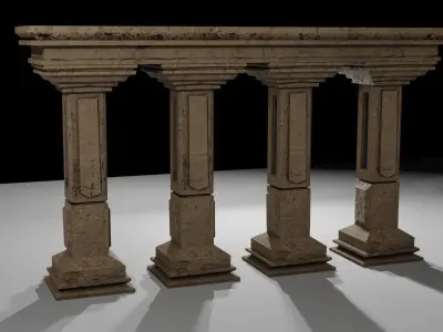 Pillars of ancient greece Low-poly 3D model