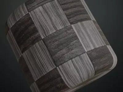 Modern Checkered Wood Parquet PBR Seamless Texture