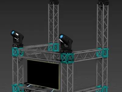 dj booth Low-poly 3D model