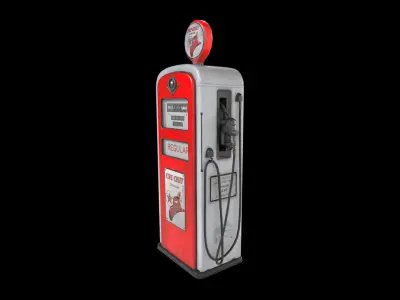 Old gas pump Low-poly 3D model
