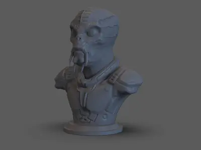 Sci fi Alien bust 3D print model
