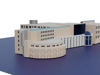 College building Low-poly 3D model