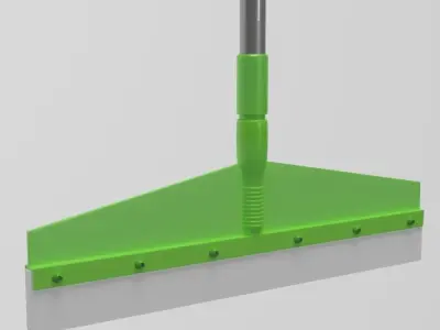 Lowpoly Plastic Mop with Rubber Blade for Floor Wipe 3D model