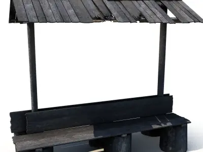 Old Country Bench 3D model