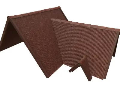 Modular Tiled Roof Sections Free 3D model