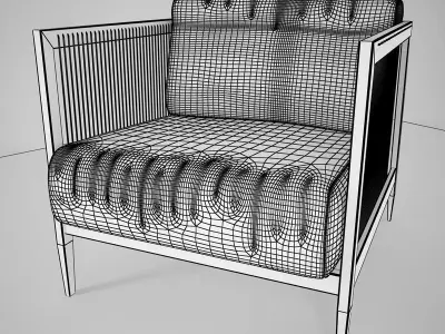 Armchair lounge chair with fabric 3D model