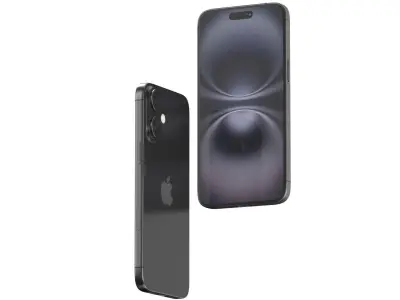 Apple iPhone 16 black 3D model