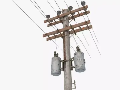 Abandoned Electric Pole 3D model