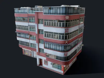 Chinese Building Lok Po Low-poly 3D model