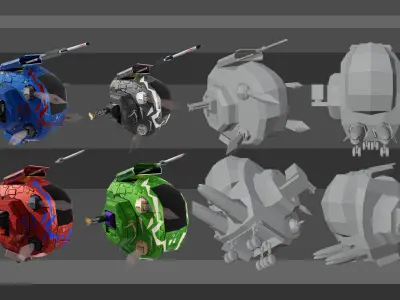 Shuttle escort machine Low-poly 3D model