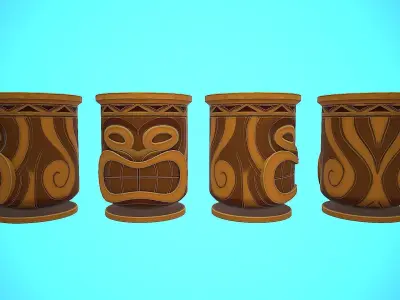 TOTEM STYLIZED CARTOON Low-poly 3D model