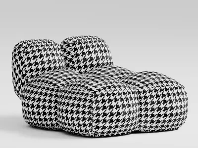 Single furniture Low-poly 3D model