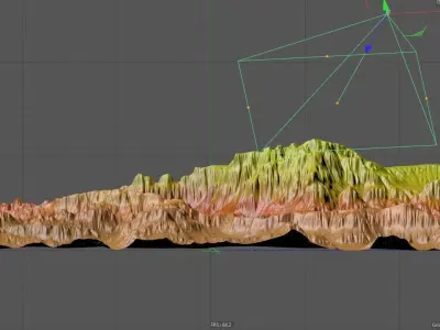 Detailed rocky landscape  3D model