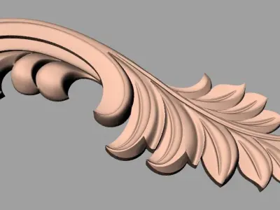 Bed door flower 3D relief STL model for CNC engraving E503 3D model