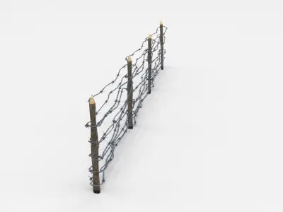 Lowpoly Barb Wire Obstacle Low-poly 3D model