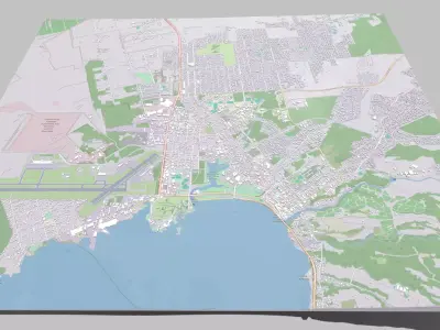 Cityscape Hilo Hawaii 3D model