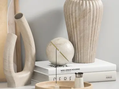 Decorative-set-01 shelf 3D model