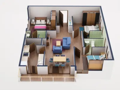3D Floor Plan Model 57 3D model
