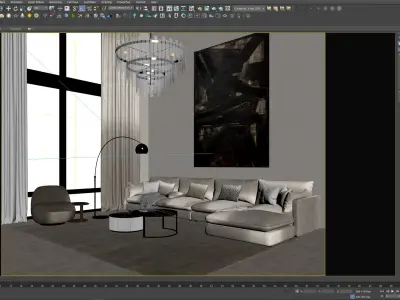 interior living room scene 34 3D model