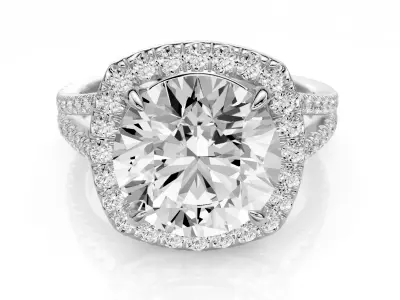 Engagement ring Rina 3ct 3D print model