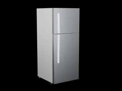 Double Door Refrigerator 3D model Low-poly 3D model