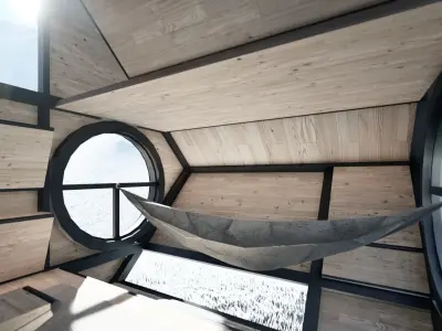 Modern Mountain Shelter Bivouac House 3D model