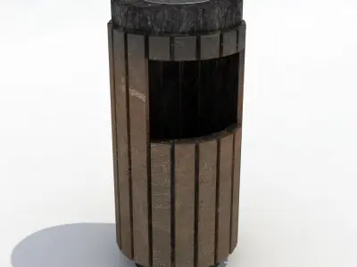 Street trash can - 1 3D model
