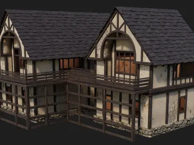 Old Medieval House 4K Textures GameReady 132 Low-poly 3D model